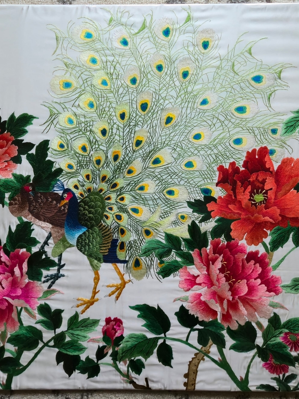 Peacock & Peony Wall Art Print - Multicolor